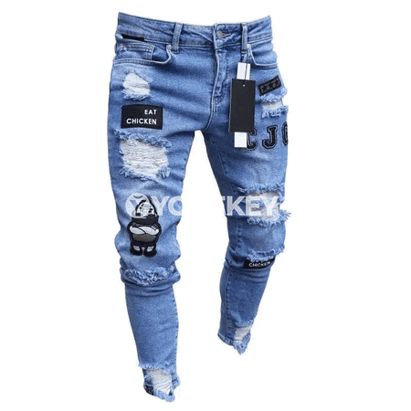 Erkekler üçin dargan stil dar jeans.