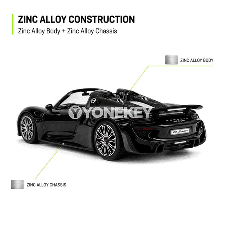 Porsche 918 Spyder 1:64 metal model awtoulag - kolleksiýa üçin