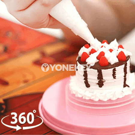 Plastik tort pöwrüli stoly, fondant we desertler üçin mini aýlanýan platforma