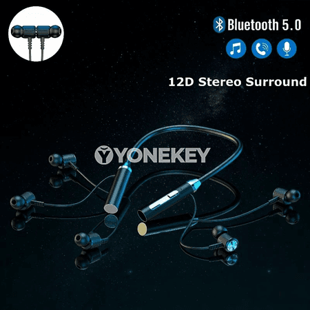 Bluetooth 5.3 sport gulakly nauşnik, magnitli, mikrofonly