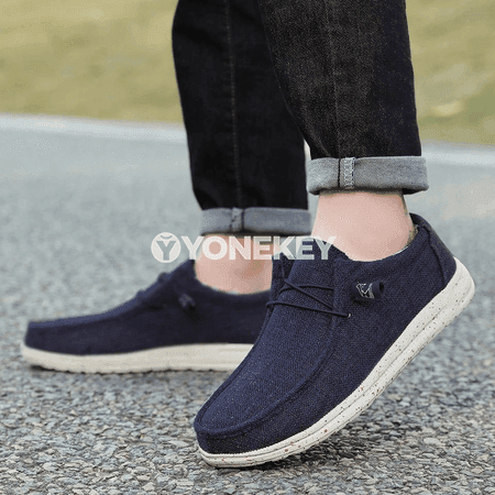 Erkekler üçin rahat kanwa slip-on aýakgaplar, 40-47 ölçeg
