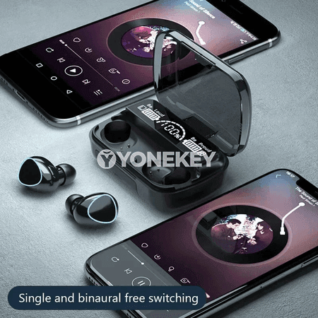 M10 simsiz Bluetooth nauşnik, LED displeýli, ýokary ses hili