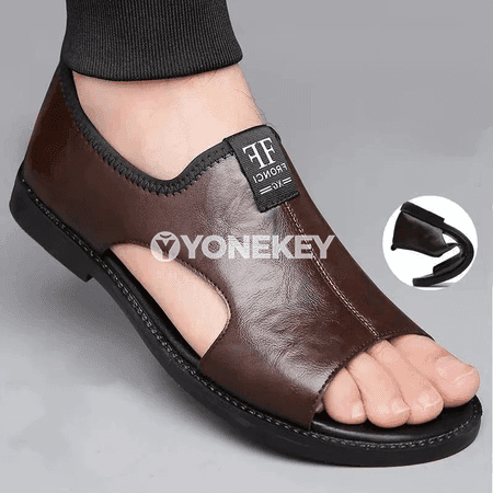 Erkekler üçin amatly gündelik sandal we tomus aýakgaby