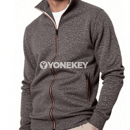 Erkekler üçin fermuarly ýyly ýeňil kurtka, uzyn ýeňli, S-3XL