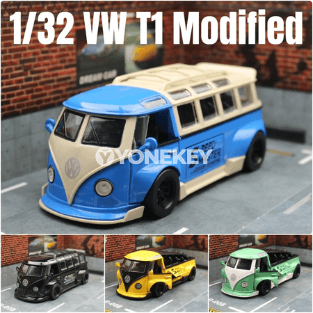 Volkswagen T1 Samba 1:32 metal minibus modeli, sesli we ýagtylykly