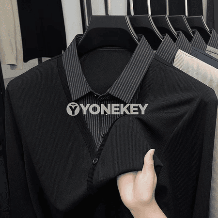 Erkekler üçin iki bölek görnüşli uzyn ýeňli polo köýnek