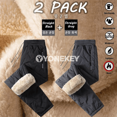 Erkekler üçin ýyly fleece şäher eşigi, 2 paket suw geçirmeýän balak