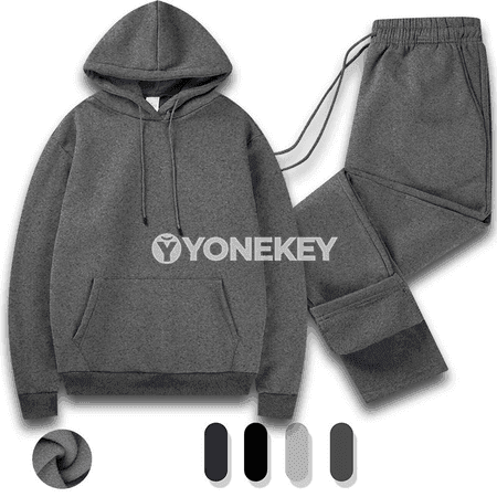 Erkekler üçin ýyly trikotaj sport kostýumy, kapüşonly 2 bölekli toplum