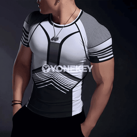 Erkekler üçin 3D çaply çalt gurayjyk sport futbolka