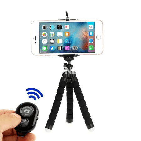 Telefon üçin göterip bolýan tripod we selfie taýajygy, uzakdan dolandyryşly