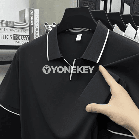 Erkekler üçin ýolugra laýyk polo futbolka, tomusky ýeňil model