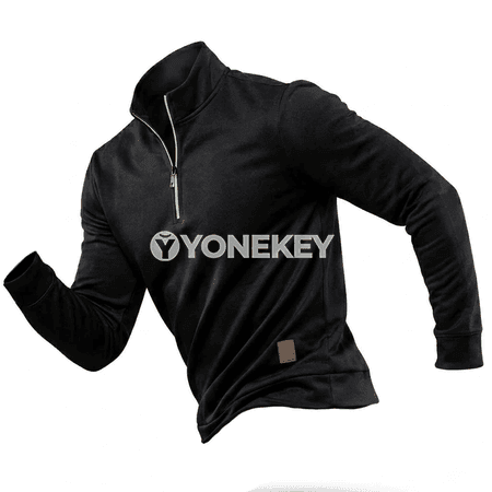 Erkekler üçin ýeňil ýarym zipli ýyly sweatshirt, gyş üçin