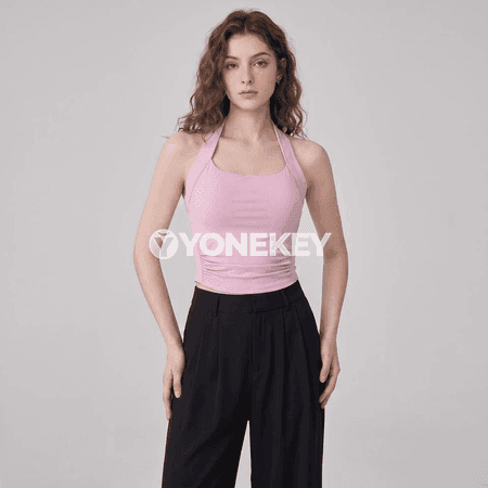 Aýallar üçin arka açyk sport bra, yoga we fitnes üçin