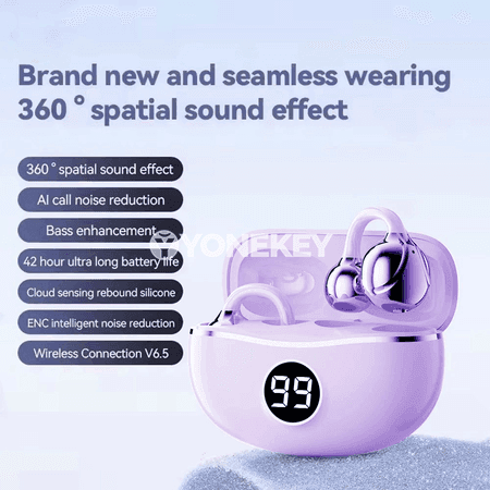 D151 TWS Bluetooth Nauşnikler, LED displeýli, sport üçin
