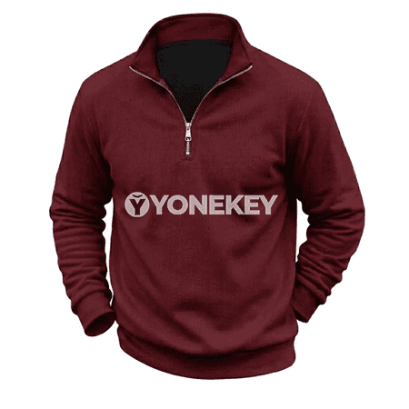 Erkekler üçin ýyly zipli sport switeri, ýumşak fleece içlikli