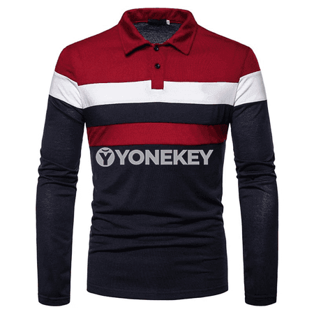Erkekler üçin uzyn ýeňli polo köýnek, işewür gündelik stil