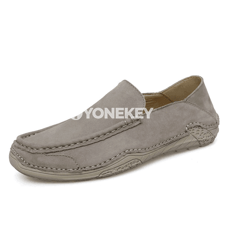 Hakyky deri erkek loafer köwüşler, rahat slip-on, uly ölçegli