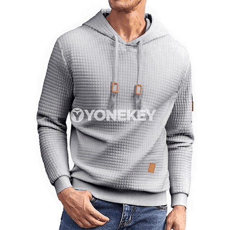 Erkekler üçin ýyly trikotaž kapüşonly köýnek, half zipperli, gündelik sport görnüş