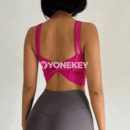 Aýallar üçin sport bra, ýoga we fitnes üçin rahat top