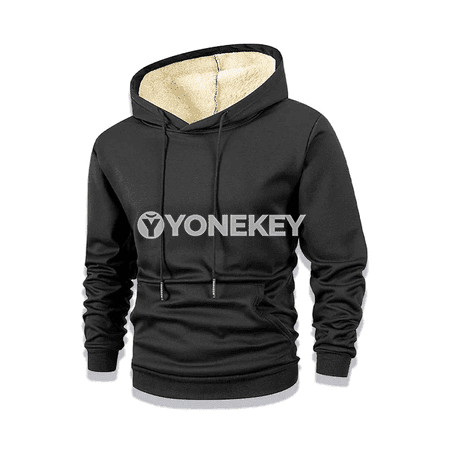 Erkekler üçin ýyly fleece kapýuşonly gyş switeri