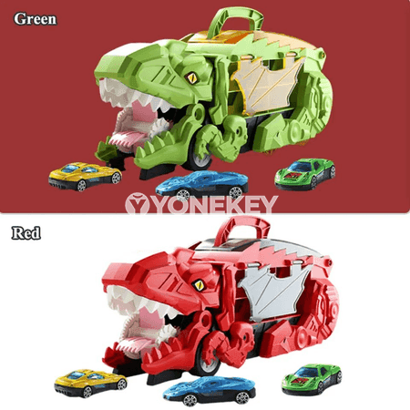 Çagalara iki görnüşli dinozawr ýük maşynly oýunjak awtoulag