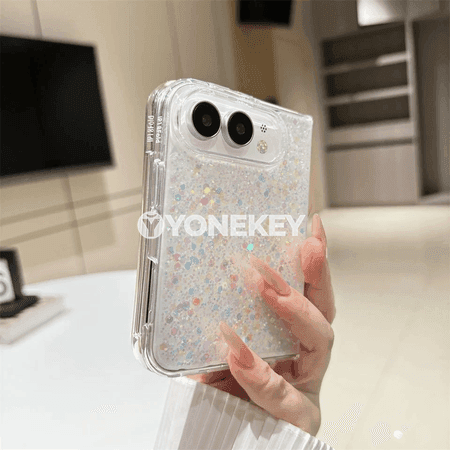 iPhone Duo üçin ýylpyldawuk, ýumşak silikon gorag örtügi