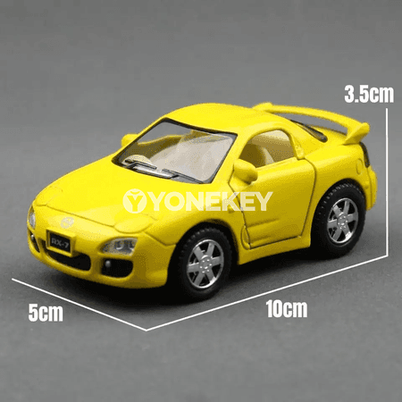 Mazda RX-7 metal modeli, çekilme aýratynlykly, çagalar üçin kolleksiýa oýnawaç