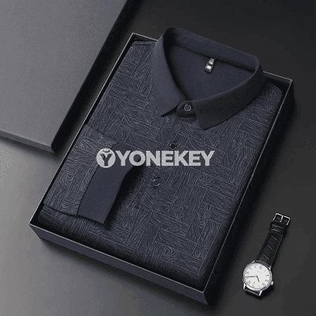 Erkekler üçin ýaz polo köýnek, uzyn ýeňli, çaply, rahat gündelik stil