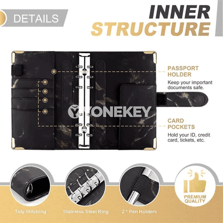 PU deri pul serişdeli A6 planlaýjy, pul gapjykly binder