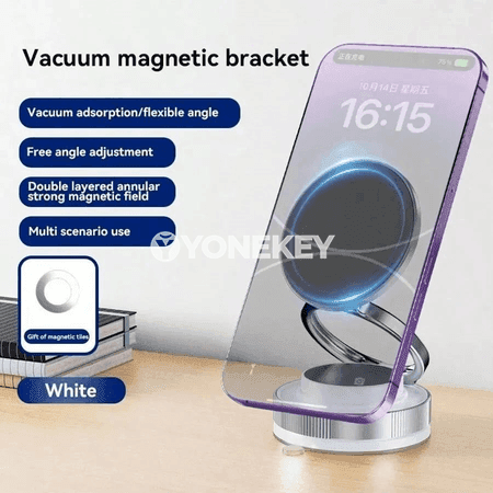 Aýlanýan magnitli awtoulag telefon saklaýjy, güýçli sorujy vakuumly