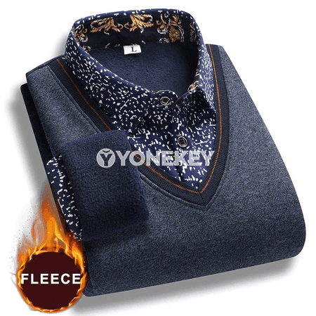 Erkekler üçin polo boýunly ýyly switer, güýz-gyş üçin
