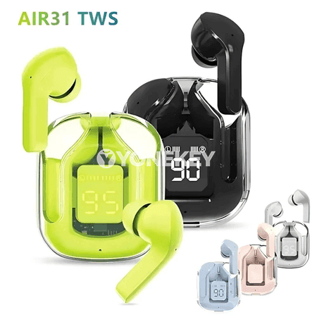 Şeffaf dizaýnly simsiz Bluetooth nauşnikler, LED displeýli TWS