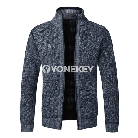 Erkekler üçin ýyly fleece fermuarly kardigan penjek