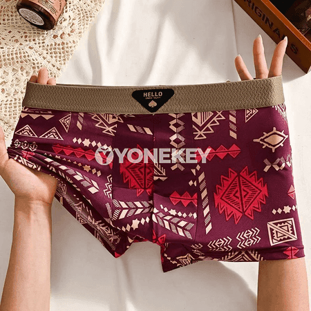 Erkekler üçin ice silk boxer şortik, 1 bölek — uly ölçeg, rahat