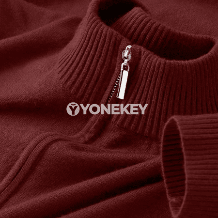 Erkekler üçin fermuarly golf boýunly ýyly trikotaž kardigan switer