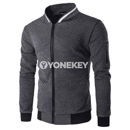 Erkekler üçin kapşonly zipperli ýeňil switer-jaket