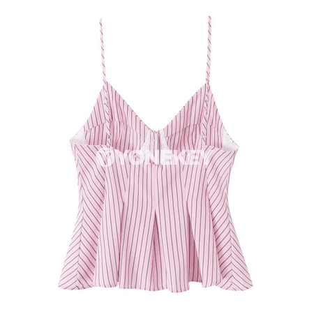 Zenanlar üçin zolakly, arka açyk, ýazlyk slim fit top