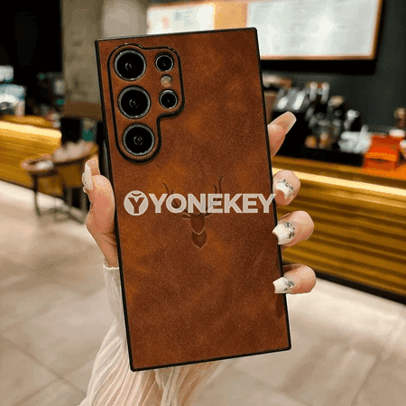 Samsung Note we S21-S24 üçin berk deri telefon gapagy