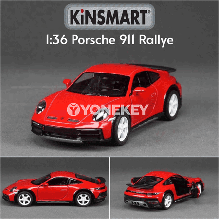 Porsche 911 Rallye 1:36 metal model awtoulagy, kolleksiýa sowgady