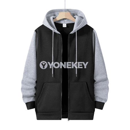 Erkek zipli hoodie, ýyly we giň kesim, güýz-ýaz üçin