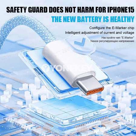 35W çalt zarýad beriji USB-C kabel, iPhone 15 üçin, 1-2 m
