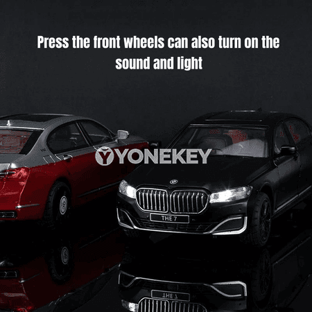 BMW 760Li 1:24 metal awtoulag modeli, sesli-çyraly, açylýan gapyly