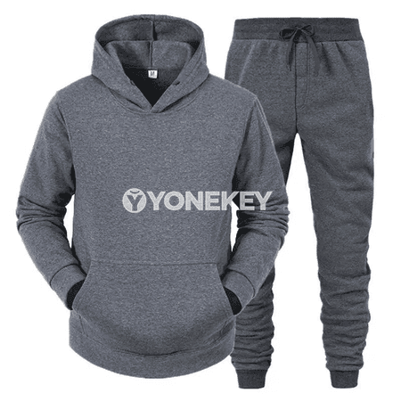 Erkekler üçin kapýuşonly sport kostýumy, ýyly hoodie we balak toplumy