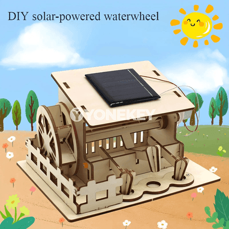 Gün energiýaly suw tekeri 3D agaç gurluşyk toplumy