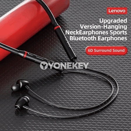 Lenovo HE05X simsiz Bluetooth nauşnikler, sport üçin, mikrofonly
