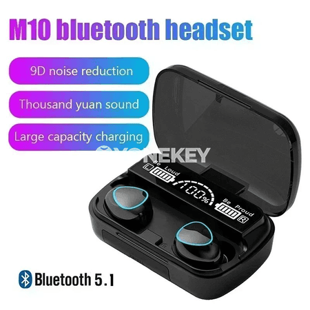 M10 simsiz Bluetooth nauşnik, LED displeýli, ýokary ses hili