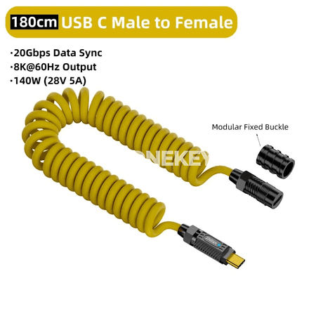NNBILI USB-C 140W zarýad we maglumat kabeli, 8K, çalt