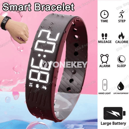 LED sanly oýanma sagady, titremeli budikly sport bileklik HT30