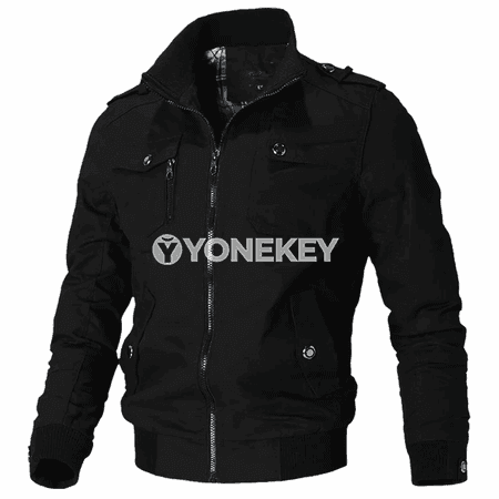 Erkek bomber penjek — ýeňil, möwsümleýin, zipli gündelik stil