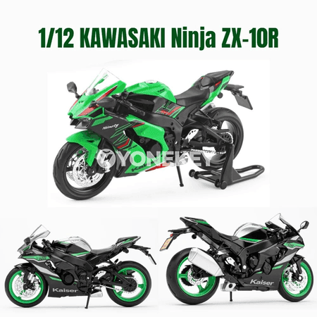KAWASAKI Ninja ZX-10R 1:12 metal motosikl modeli, sesli-çyraly